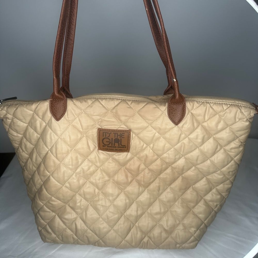 Junior Drake Quilted Tote - Tan